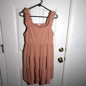 Blu Pepper Ruffle Strap Tiered Midi Dress | Size Large